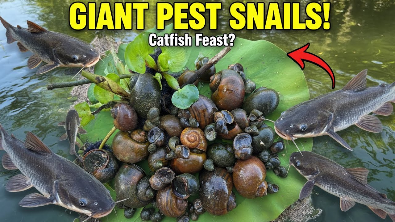 Big Snail in big lake | Catfish, Eels, Snail , Fish for dinner 
