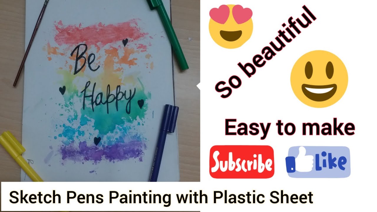 Sketch Pens Painting with Plastic sheet Art&Craft The Pari Galaxy