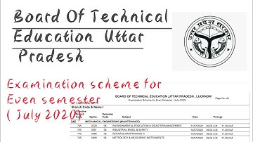BTEUP Even semester exam TIME TABLE 2020 update || polytechnic ke exam kb hona hai ..