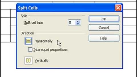 Open Office Writer - Cell Merge