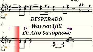 DESPERADO - Eb Alto Saxophone Playalong - Sheet Music - Backing Track