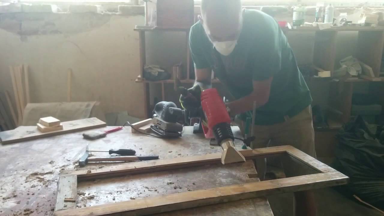 How to remove paint from wood using a heatgun YouTube