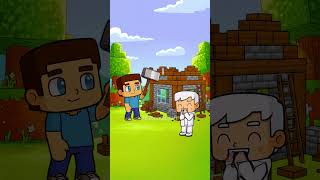 ⛏️👀 Steve Minecraft House Build Funny Meme 🤣😀 #shorts