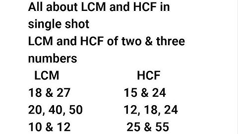 How to find the LCM and HCF  of Two and Three Numbers / All about LCM and HCF/GCF  in a single video