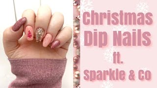 Christmas Dip Powder Nails | Winter Dip Powder Nails | Sweater Nail &amp; Stamping | ft. Sparkle and Co