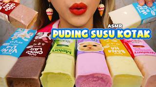 ASMR PUDING SUSU KOTAK RASA STROBERI, PISANG, TARO, MELON, COKELAT & VANILLA 🍮🥛🍓🫐 | ASMR Indonesia