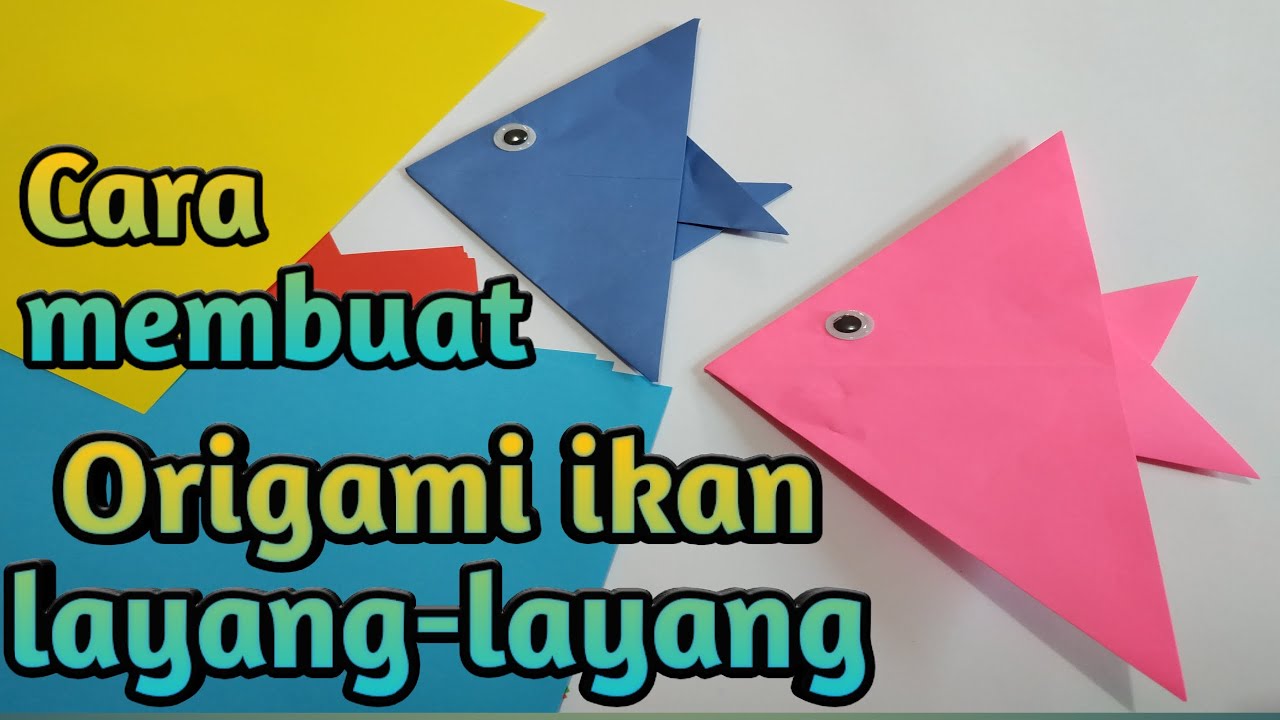 Cara membuat origami ikan layanglayang Origami swallows fish YouTube