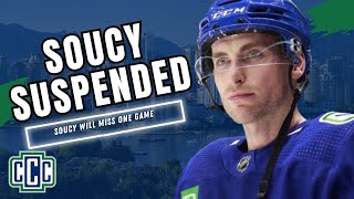 CARSON SOUCY SUSPENDED FOR ONE GAME
