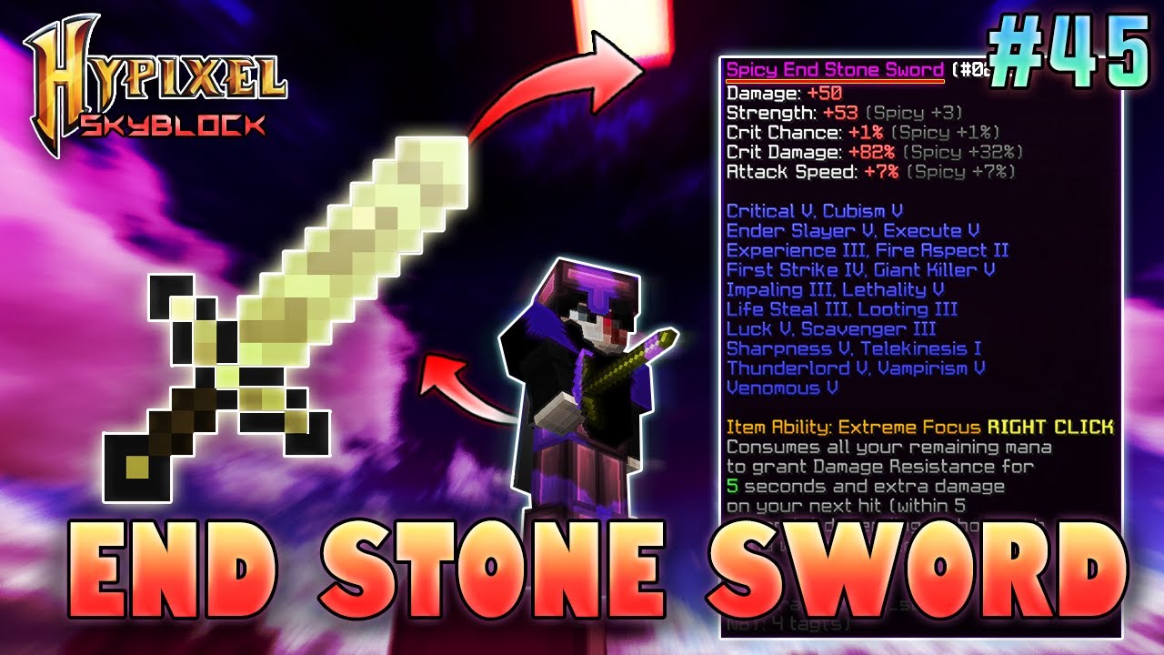 End Stone Sword Fully Enchanted | Hypixel Skyblock ...