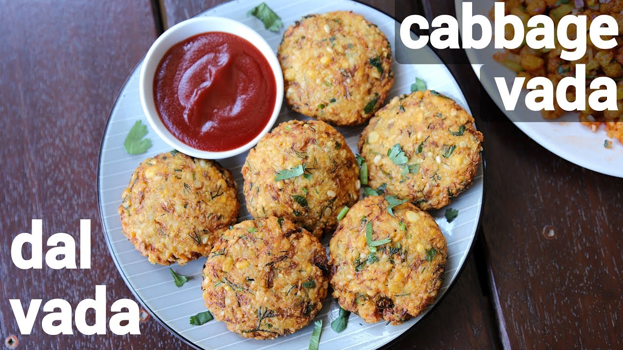 cabbage vada recipe | cabbage vadai | முட்டைகோஸ் வடை | cabbage dal vada | Hebbar | Hebbars Kitchen