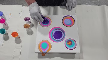 STEP by STEP Acrylic PUDDLE POUR || Tutorial || School of Art #3