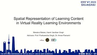 Spatial Representation of Learning Content Presentation IEEEVR2023