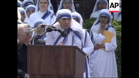 USA: WASHINGTON: MOTHER TERESA SPEAKS OUT AGAINST ...