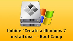 Unhide "Create a Windows 7 install disc" - Boot Camp | Full HD (60 fps) - Durasi: 2.22. Unhide "Create a Windows 7 install disc" - Boot Camp | Full HD (60 fps) - Durasi: 2.22.