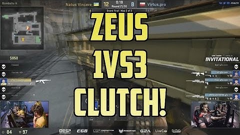 CS:GO Zeus - 1vs3 Clutch vs Virtus Pro [Starladder Invitational]