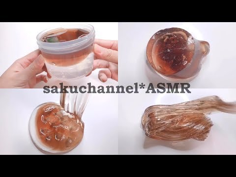 【ASMR】もっちり硬めのクリアスライムを触る【音フェチ Slime 슬라임】