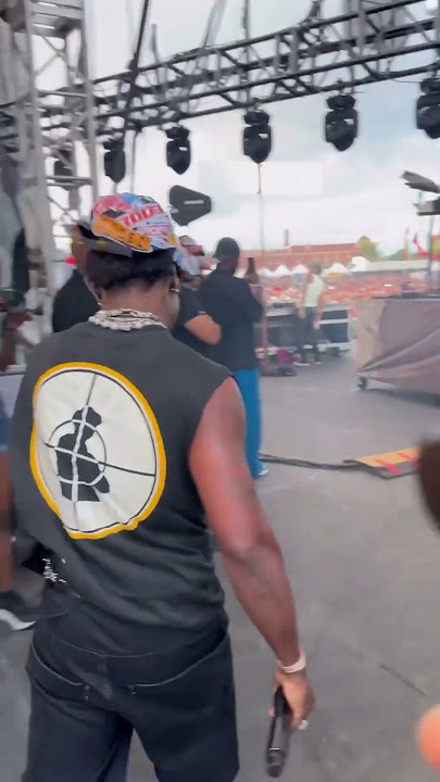 Asake pulls up in a cyber truck for his Detroit performance at Afronation. #asake #afrobeats