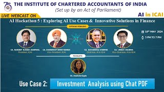 Investment Analysis using Claude.ai | Hackathon 5 | CA. Aakansha Gupta | AI in ICAI