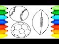 How to Draw Soccer Ball Coloring Pages Sport Toys | Animation Drawing Videos for Kids