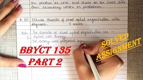 BBYCT 135 Solved Assignment IGNOU | Part 2 | Plant Anatomy And Embryology | Botany Assignment Answer