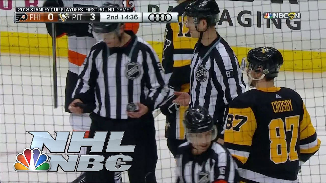 Stanley Cup Playoffs Confusion on the ice when the puck splits in half