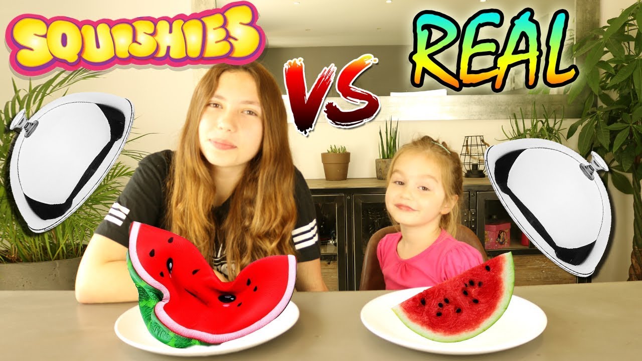 SQUISHY FOOD VS REAL FOOD CHALLENGE Squishies ou vritable nourriture 