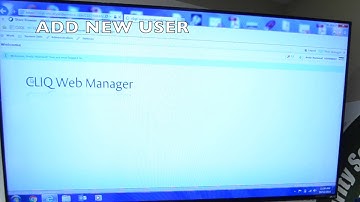 CLIQ Web Manager:    New User