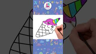 Как нарисовать мороженое единорога | Рисование для детей @HooplaKidzRusskij #shorts #icecream