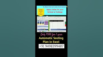 Auto Seating Plan | Attendance sheet | Overall Seating | Hall-wise Question paper count in Excel