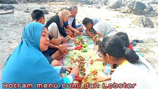 Udang Lobster Super Jumbo Dan Cumi Cumi !! Botram Bersama Keluarga Di Pinggir Pantai  #mukbangndeso