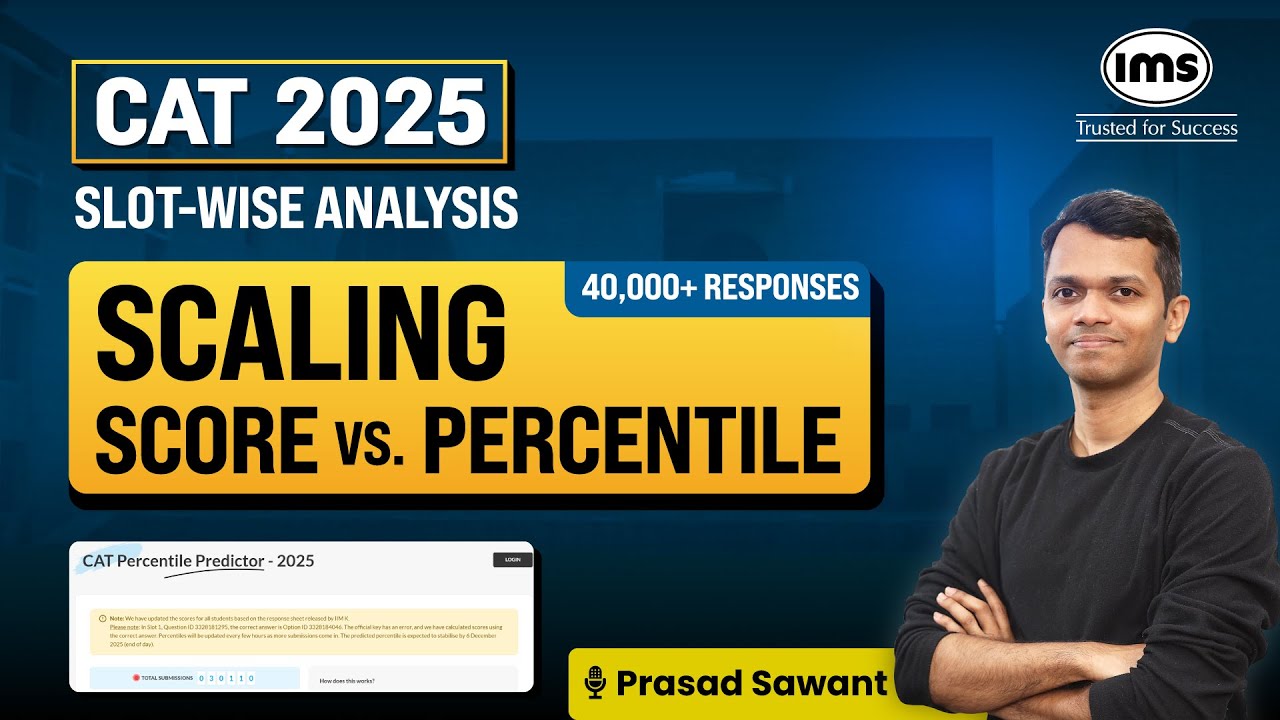 CAT 2025 Slot-wise Analysis | CAT Score vs Percentile | IMS CAT Percentile Predictor | Prasad Sawant