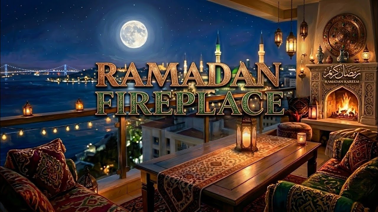 Ramadan Iftar Fireplace Vibes on the Balcony: A Magical Night of Warmth and Serenity ✨🔥🌙| Art Frame 