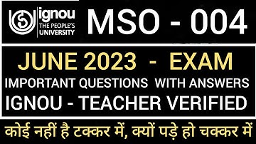 MSO 04 MOST IMPORTANT QUESTIONS JUNE 2023 EXAM | MSO 04 IMPORTANT QUESTIONS JUNE 2023