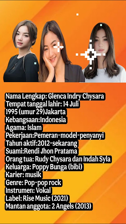 Glenca Chysara : Biodata Lengkap !! #breakingnews  #viralvideo #aktris #penyanyi #model #pemeran