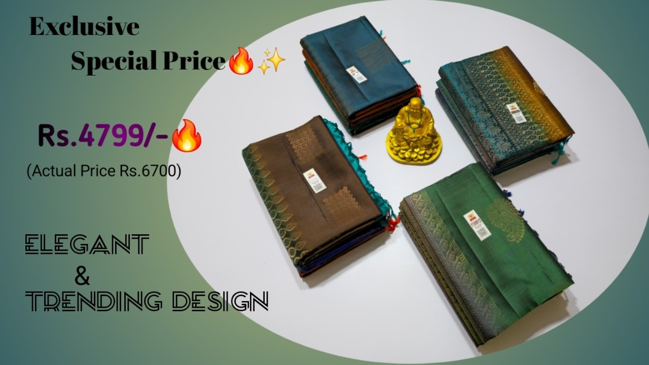 Эксклюзивная специальная цена 4799 рупий🔥 | Элегантный и модный дизайн | Красивые шелковые сари в...