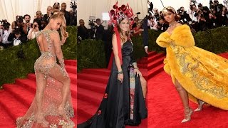 Sarah Jessica Parker Rocks Giant, Flaming Headpiece at the 2015 Met Gala