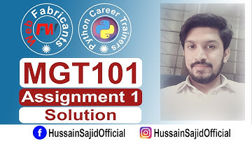 MGT101 Assignment 1 Solution | Financial Accounting | Hussain Sajid