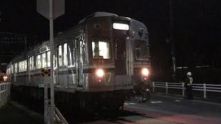 東急電鉄甲種回送7200系7252+7254編成+DD5515ディーゼル機関車が雨の中、京急線金沢八景駅上り4番線から株式会社総合車両製作所(J-TREC)間を走行！【令和3年2月2日火曜日】