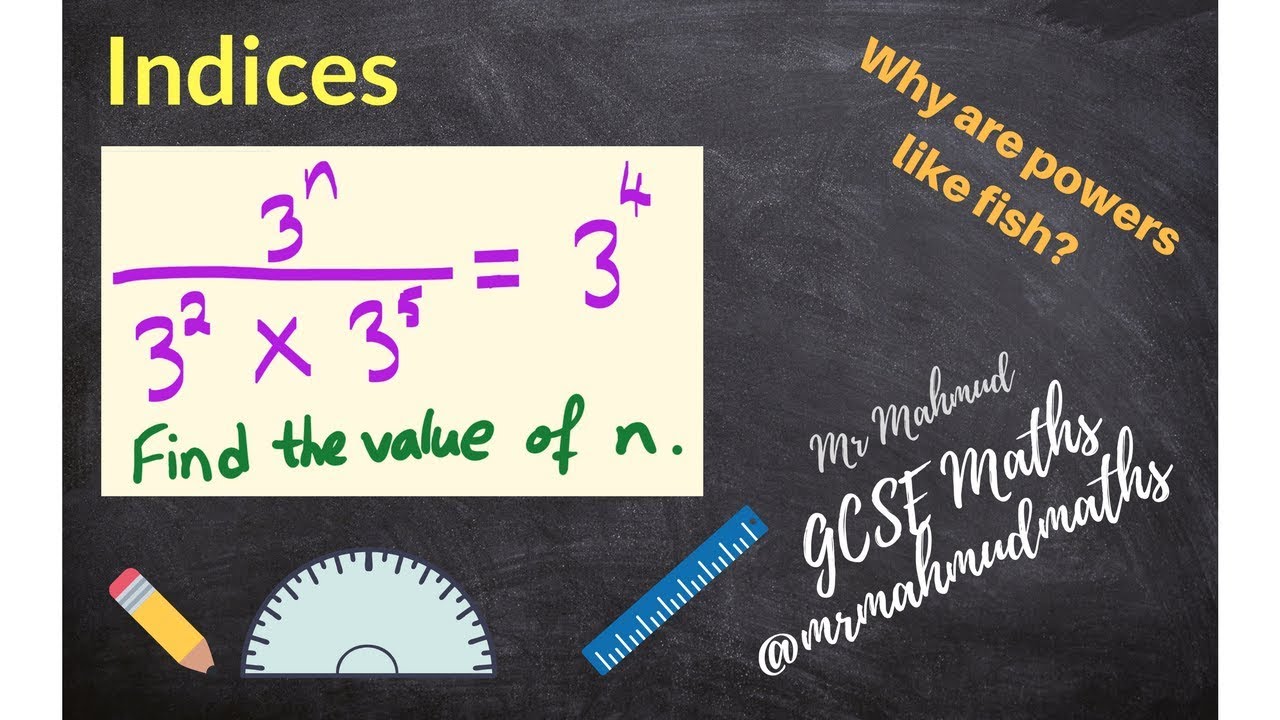 Rules of Indices with examples and exam question GCSE Maths YouTube