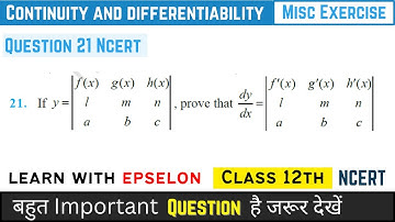 Continuity & Differentiability Class 12 | Miscellaneous Exercise Question 21 | NCERT 2024