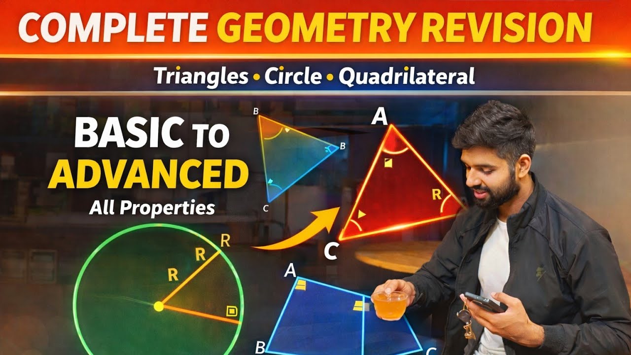 Complete Geometry Revision -One Shot video| All Properties| Triangles, Circles,Quadrilaterals| 
