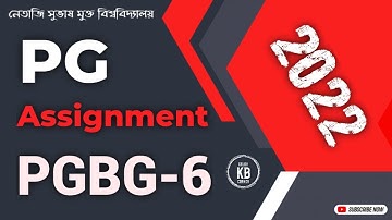 NSOU PG Assignment PGBG-6 || Live || NSOU PGBG6 MCQ Question/Answer