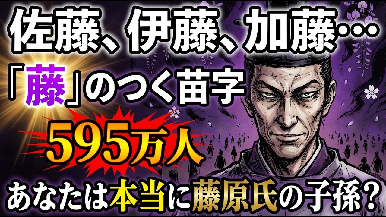 【苗字】佐藤・伊藤・加藤…「藤」がつく苗字595万人は本当に藤原氏の子孫なのか #藤原氏 #佐藤 #苗字の由来 #日本史 #歴史解説