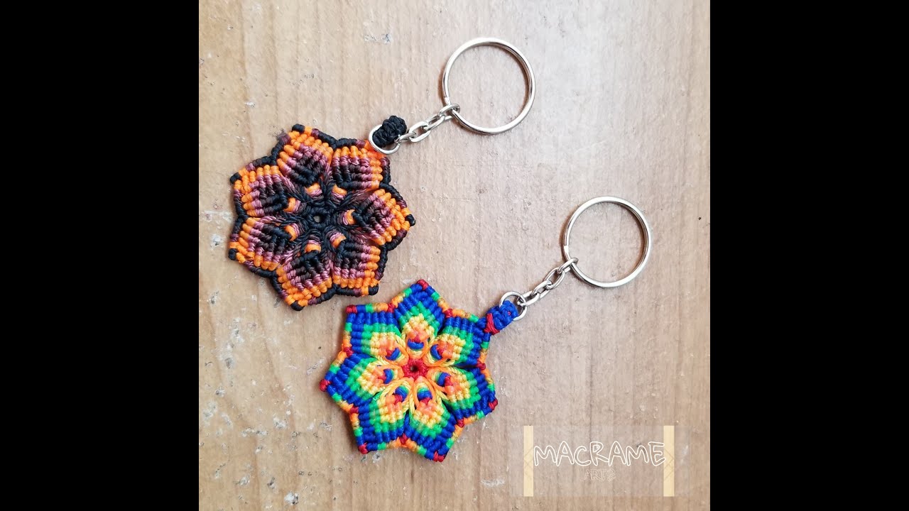 Mándala o flor de hilo nailon / con la técnica macrame