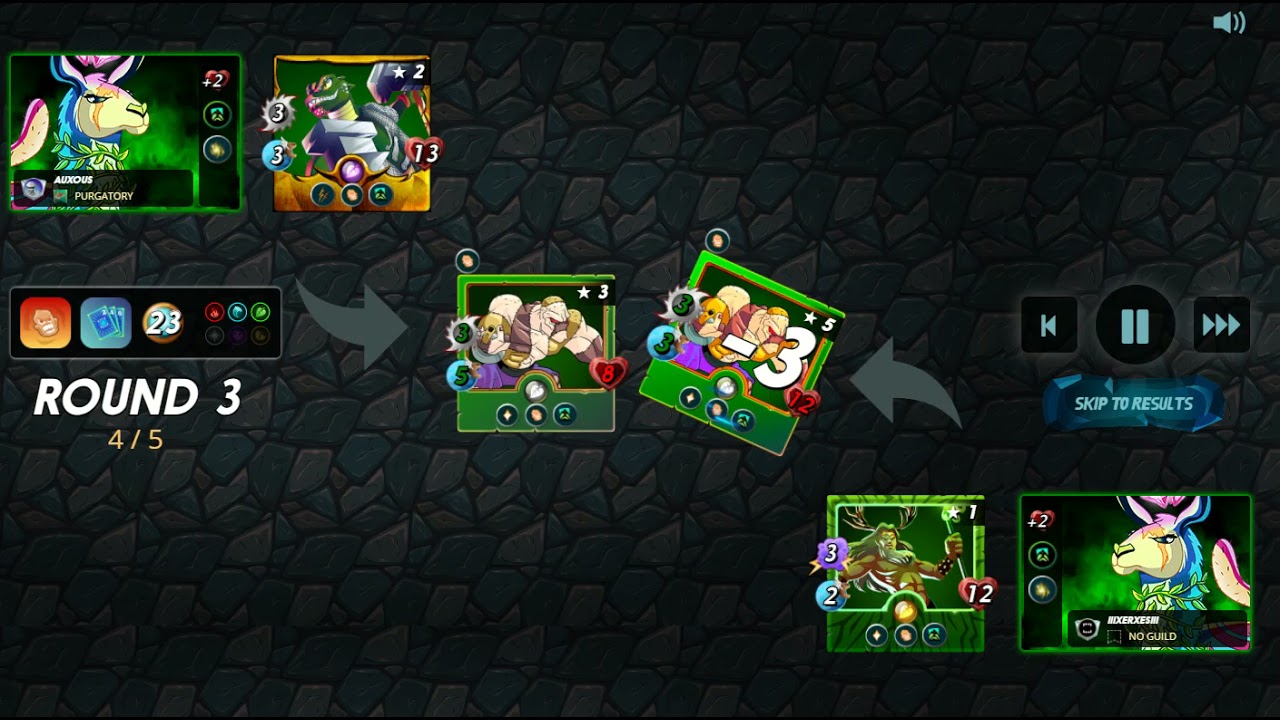 Splinterlands - Battle - Chaos Legion - New meta - Llama + Grund