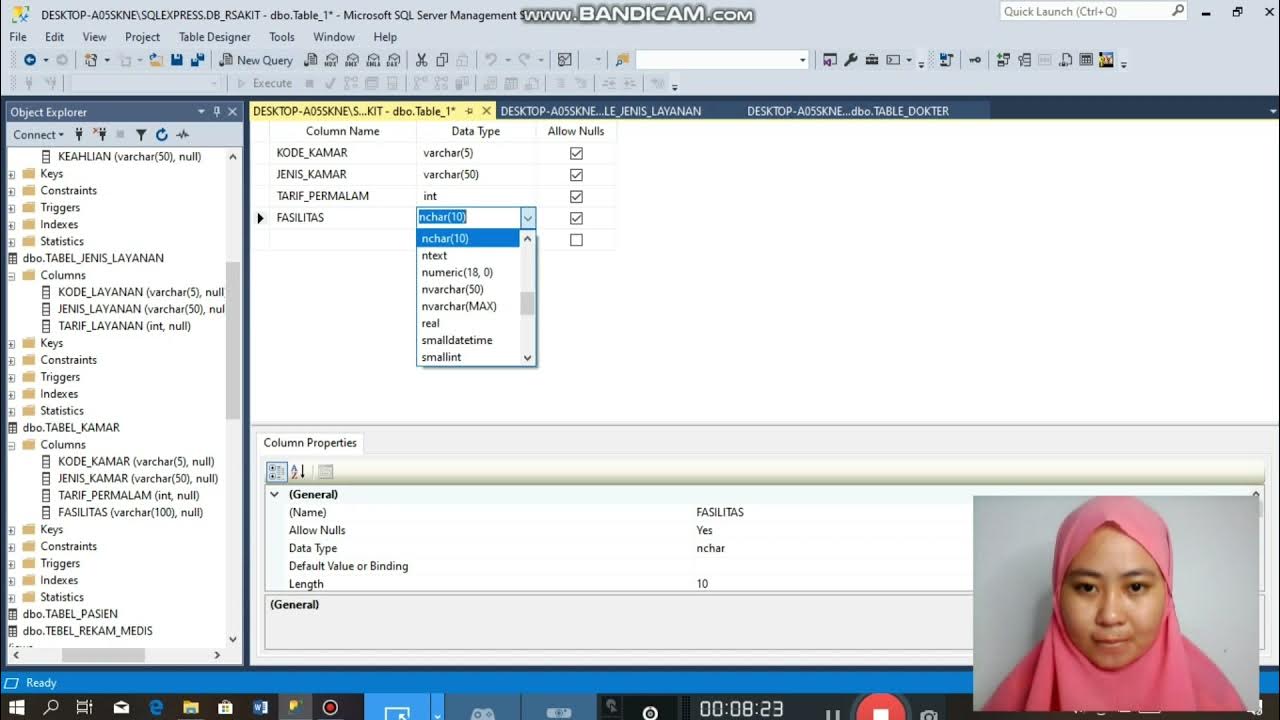 membuat database rumah sakit dengan sql server - YouTube