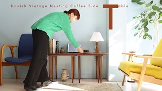 コーヒーテーブルとサイドテーブルが1セットになったちょっと珍しいデザインのネストテーブル♪Danish Vintage Nesting Coffee Table/デンマークヴィンテージ 北欧家具