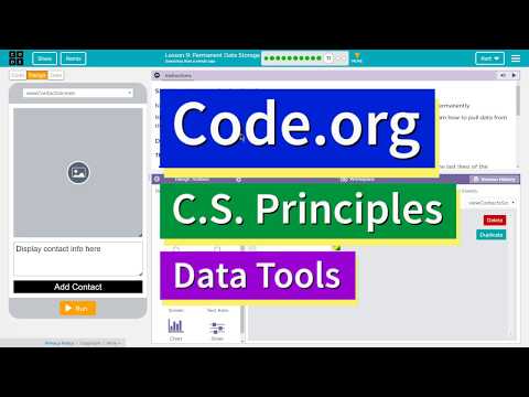 Permanent Data Storage Lesson 9.11 Tutorial with Answers Code.org CS Principles + CodeAI