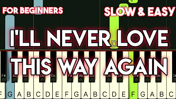 DIONNE WARWICK - I'LL NEVER LOVE THIS WAY AGAIN ( JONA ) || SLOW & EASY PIANO TUTORIAL