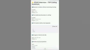 Zoho Developer Interview Questions